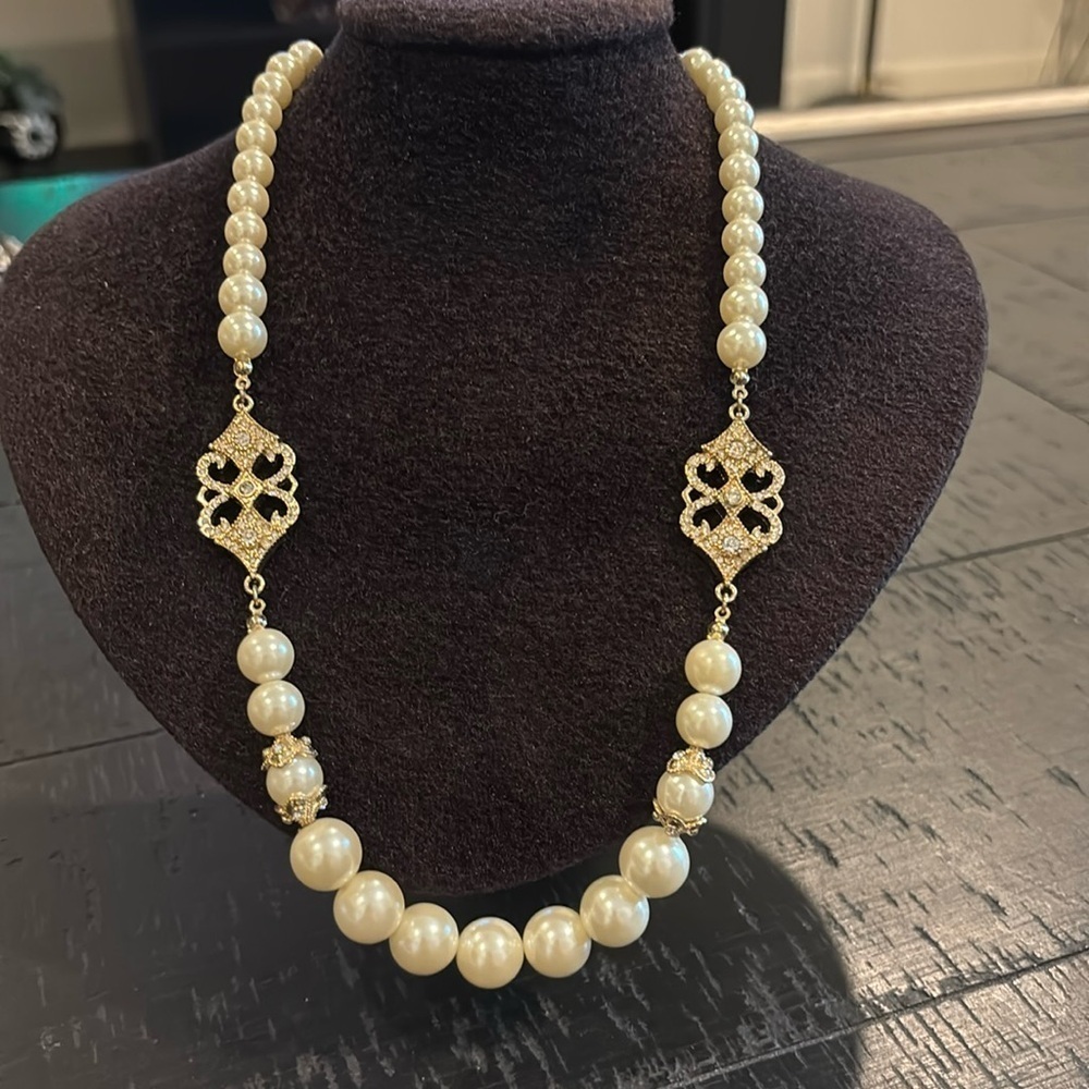 SAQ Grandma Core Faux Pearl Elegant Date Necklace​​​​​​​​​